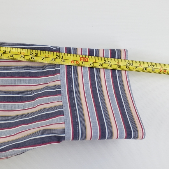 Lacoste Long Sleeve Mens 44  Button Up Dress Shirt Pinks Grays Striped Cotton - Picture 10 of 12